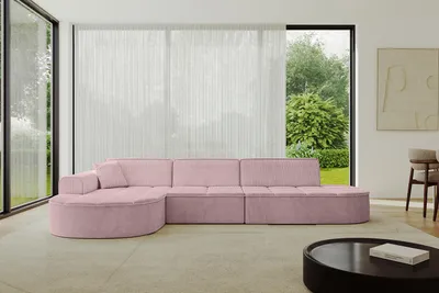 Produktbild von ALTDECOR Ecksofa in L- Form TARO-L2 - 328x171x79,5 Rosa - Corner Sofa Bett Eckcouch Couch Wohnlandschaft Cauchsofa