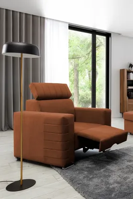 Productafbeelding van Sessel, tv-stoel CANTON, bekleed met stof Camelia in roodbruin