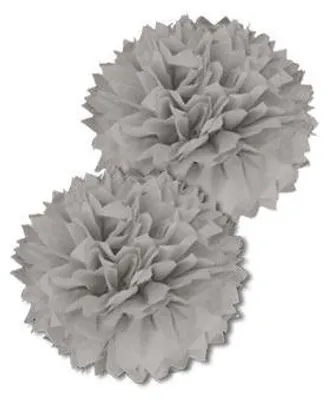 Pompon aus Seidenpapier, 20 cm, grün, 2 Stück