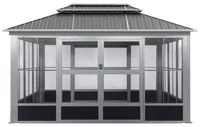Produktbild von Sojag Olan 1014 Pavillon mit Seitenteilen Grau 4x3 m