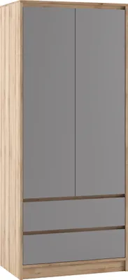 Obrázok produktu pre nabbi Šatníková skriňa so zásuvkami Boran 2D - dub artisan / sivá