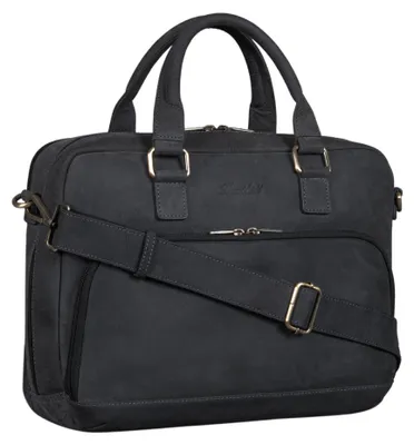 Produktbild von Benthill Aktentasche Leder - Schultertasche / Umhängetasche - Leder-Tasche Lehrertasche / Studententasche - Herren Arbeitstasche aus Büffelleder