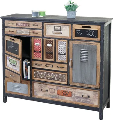 Produktbild von Lekárnička HWC-A43, komoda, masívne jedľové drevo vintage shabby vzhľad 100x110x32cm