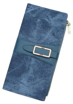 Produktbild von Damen-Geldbörse aus Leder mit RFID-Schutz und vielen Fächern
