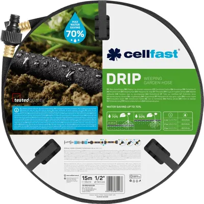 Image de Tuyau Poreux Cellfast 15m Irrigation Goutte-à-goutte économe - Cellfast