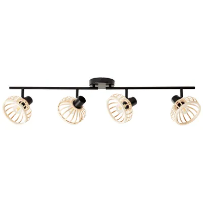 Produktbild von Brilliant Norah Spotrohr, 4-fach E14 Schwarz Natur 99740/76
