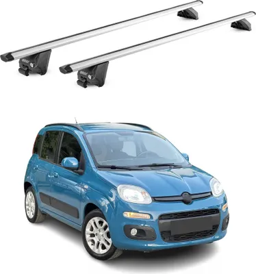 Image de Barres de toit transversales pour Fiat Panda III 2012-2025 Alu Gris 2 pièces ABE
