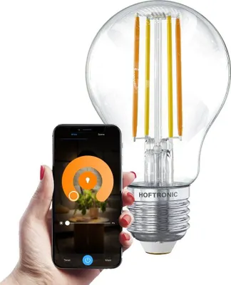 Produktbild von hoftronic Smart E27 LED-Glühlampe 7W 806lm 1800-3000K dimmbar transparent