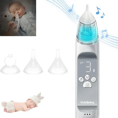 Produktbild von Elektrischer Nasensauger für Babys, Musik, bunte Lichter, 3 Spitzen, starke Saugkraft,700mAh