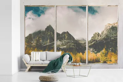Produktbild von MuchoWow® Fototapete für Wohnzimmer oder Schlafzimmer Wandtapete Vinyl Motivtapete Aussicht - Baum - Berg - 420x280 cm - Zimmer für Kinder