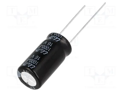 Produktbild von 10x Kondensator: elektrolytisch 16VDC THT 1000uF Ø10x20mm  ±20% PF1C102MNN1020 Elek