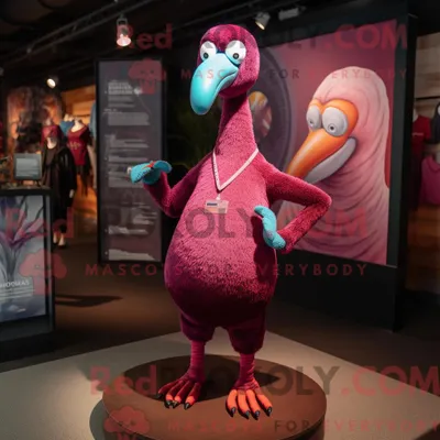 Produktbild von Kastanienbraunes REDBROKOLY Flamingo-Maskottchenkostüm mit Yogahose und Halskette