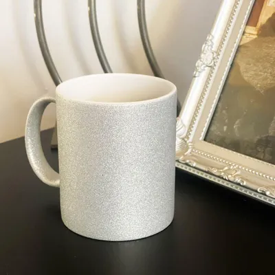 Produktbild von Plottermarie Sublimationsrohlinge Sublimations-Tassen für personalisierte Geschenkideen – Sublimationsrohlinge, Fotogeschenke, Personalisierung & DIY Glitter Keramik Silver 2er Set
