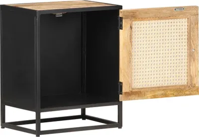 Obrázek produktu pro vidaXL Noční stolek 40x30x50 cm Hrubé mangové dřevo a vídeňská vazba