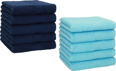 Produktbild von Betz 10 Stück Seiftücher 30x30 cm PREMIUM 100% Baumwolle  Farbe: dunkelblau und türkis