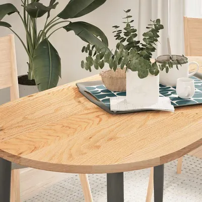 Image de Plateau 120x60x2 cm chêne massif ovale