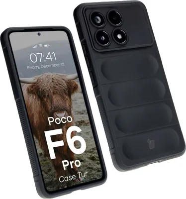 Produktbild von Robuste Handyhülle für Xiaomi Poco F6 Pro, Bizon Case Tur, Schwarz