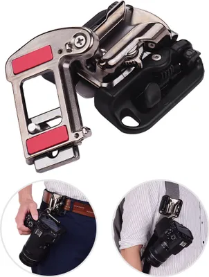 Zdjęcie produktu dla Uchwyt na pasek do aparatu z klipsem na talię Wieszak na ubrania z płytką szybkiego zwalniania ze śrubą 1/4 cala do lustrzanek cyfrowych Canon Nikon Sony Olympus