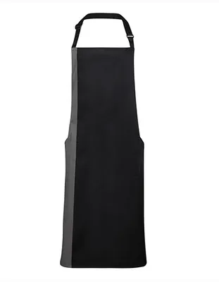 Immagine prodotto di Premier Workwear PR162 | Grembiule con pettorina a contrasto - 72 x 86 cm - Lavabile fino a 60 °C - Colore: nero/viola (circa Pantone 269) - Dimensioni: 72 x 86 cm