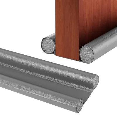Zugluftstopper 96 cm, doppelte Abdichtung, grau
