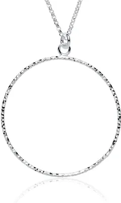 Produktbild von Damen Halskette aus rhodiniertem 925er Sterlingsilber mit rundem Anhänger