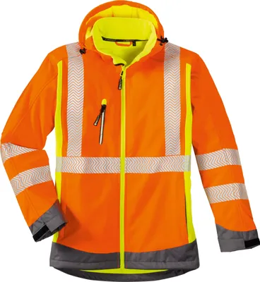 Produktbild von 4PROTECT® Warnschutz-Softshelljacke HOUSTON Leuchtorange/Leuchtgelb S