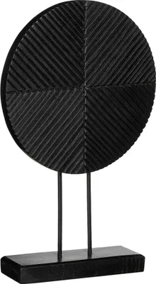 Produktbild von Mica Decorations Danae Ornament auf Fuß - H25 x Ø40 cm -100% Mangoholz - Schwarz