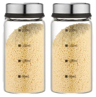 Glas-Gewürzstreuer Set 2er-Pack, 200 ml, einstellbare Löcher