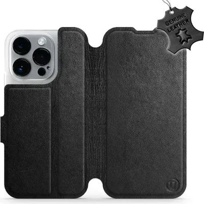 Produktbild von Echtleder Handyhülle für iPhone 14 Pro, Mobiwear Leather, Schwarz