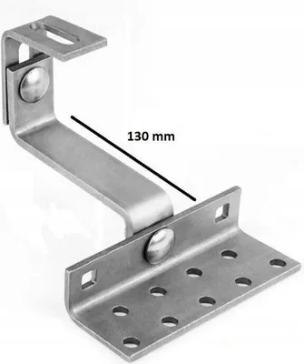 Produktbild von 50x Photovoltaik Dachhaken verstellbar Solar PV Halterung Edelstahl 5mm , 13cm 130 mm | A2 | 1.4016
