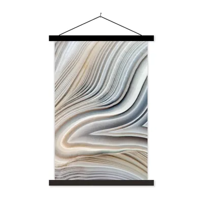 Produktbild von MuchoWow® Textilposter Marmoroptik - Stein - Linien - Luxus - Marmor 60x90 cm mit schwarzem Rahmen - Poster Wohnzimmer