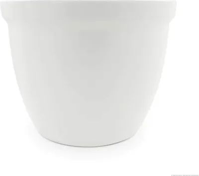 Produktbild von KERAZO Blumentopf Pflanzkübel aus Keramik mit Bodenloch 22x18 cm frostfest, standfest, Farbe: weiß