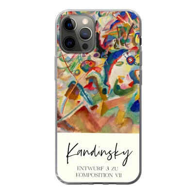 Produktbild von MuchoWow® Handyhülle Schutzhülle Hülle für iPhone 12 Pro Entwurf 3 zu komposition VII - Kandinsky - Alte Meister Silikon Softcase Handy Hülle - Abdeckung