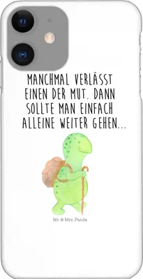 Produktbild von Mr. & Mrs. Panda Iphone 11 Handyhülle Schildkröte Wanderer - Weiß - Geschenk, XS, Hülle, Motivationsspruch, Schildkröten, Cover, Rucksack, Handy Schutzhülle