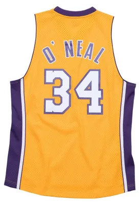 Immagine prodotto di Maglia Swingman gialla Mitchell & Ness Los Angeles Lakers #34 Shaquille O'Neal (SMJYGS18179) - M