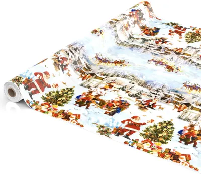 Produktbild von Tischdecke Wachstuch Weihnachten Weiß Robust Wasserabweisend Breite 140 cm Länge 350 cm