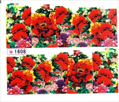 Produktbild von Wasserbasierte Nagelsticker Bogen 6,5 x 5,5 cm für 10 Finger Nr. 1608