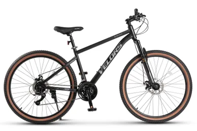 Produktbild von Velors 27,5 Zoll Mountainbike, 21-Gang Schaltung, Doppel-Scheibenbremsen, 100mm Federgabel, Doppelwandige Felgen, für 160-175 cm - Schwarz-Grau