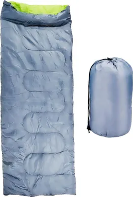 Produktbild von Camp Active Schlafsack Erwachsenen Sommerschlafsack für 5°C bis 10°C - Deckenschlafsack für 1 Person - Reisedecke für Festivals und Camping - 190 x 72 cm - Grau/Gelb