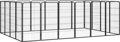 Zdjęcie produktu dla Kojec dla psa, 20 paneli, czarny, 50x100 cm, stal