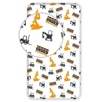 Obrázek produktu pro Dětské prostěradlo s bagrem 01 90x200 cm 100% bavlna