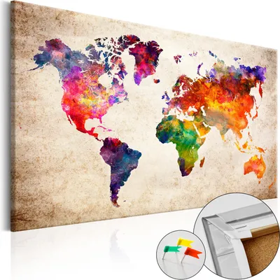 Produktbild von Vliesstoff Korkbild - Colourful Universe 120x80 cm Karten k-B-0027-p-a