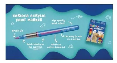 Image de CARIOCA marqueurs pinceaux acryliques blister 10 couleurs.