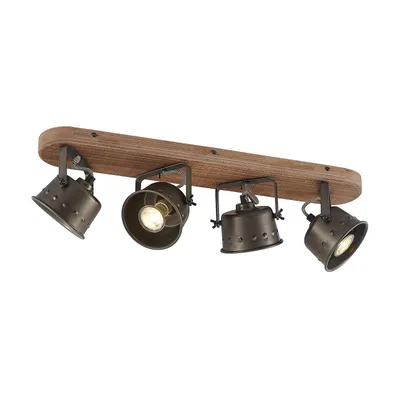 Produktbild von Lindby Deckenstrahler Rubinjo, 62 cm, 4-flg., Holz, GU10