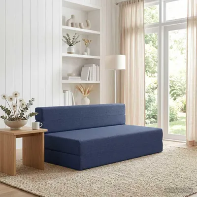 Obrázok produktu pre vidaXL Rozkladacia pohovka Modrá 152 x 86,5 x 60 cm Látková