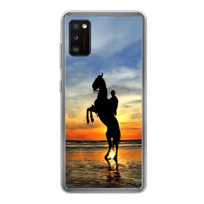 Produktbild von MuchoWow® Handyhülle Schutzhülle Hülle für Samsung Galaxy A41 Pferd - Himmel - Schatten Silikon Softcase Handy Hülle - Mobiltelefon