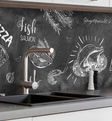 Produktbild von Küchenrückwand selbstklebend Menü Tafel Schule Spritzschutz Folie 220 x 60cm
