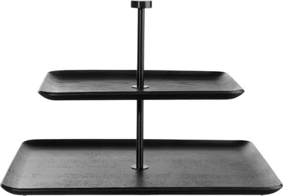 Produktbild von ASA wood schwarz Etagere 2-stufig rechteckig 25cm