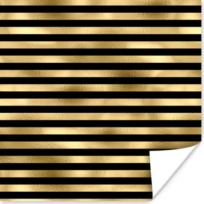 Produktbild von MuchoWow® Poster Muster - Schwarz - Gold 75x75 cm - Wand Dekoration