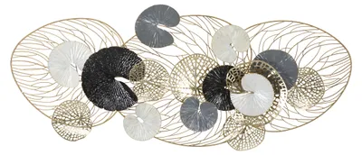 Produktbild von Dekorative Wandpaneele von Luxy, 124,5 x 9,5 x 55 cm – Glamouröses Wandpaneel aus Eisen mit Blattmuster – Dreidimensionale Dekoration